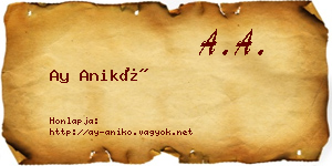 Ay Anikó névjegykártya