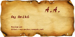 Ay Anikó névjegykártya